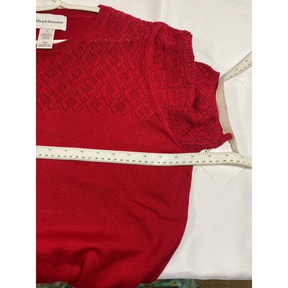 Alfred Dunner Red short sleeves sweater Size S cotton Blend NWT formal - Picture 10 of 10